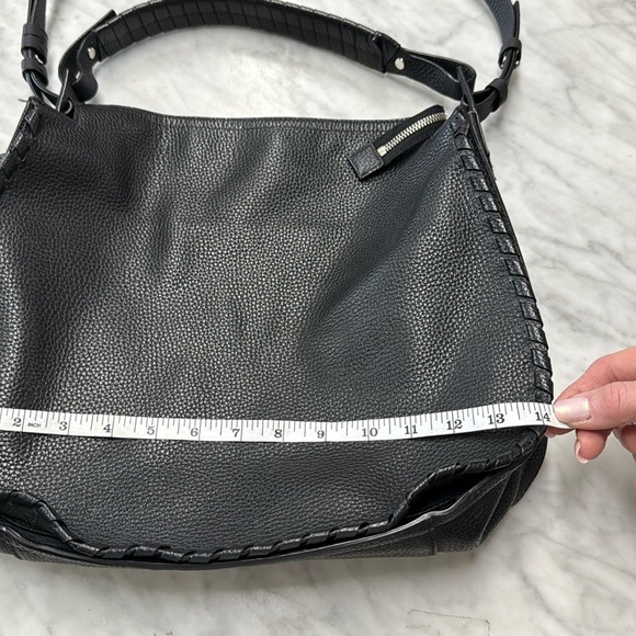 All Saints Black Pebbled Leather Mori Convertible Shoulder Bag /Satchel - Picture 12 of 16